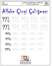 n harfi çizgi çalışması